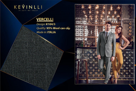 K104/3 Vercelli CX - Vải Suit 95% Wool - Xanh Dương Trơn